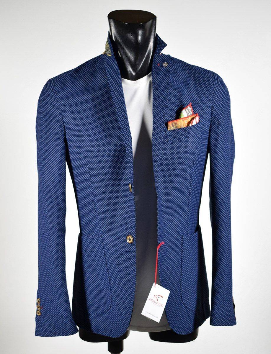Falko Rosso Giacca blu sfoderata slim fit misto viscosa made in italy Spedizione Gratuita
