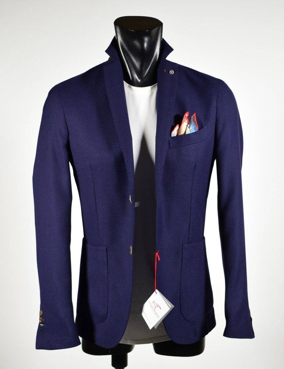 Falko Rosso Giacca slim fit blu sfoderata falko rosso misto viscosa Soddisfazione Garantita