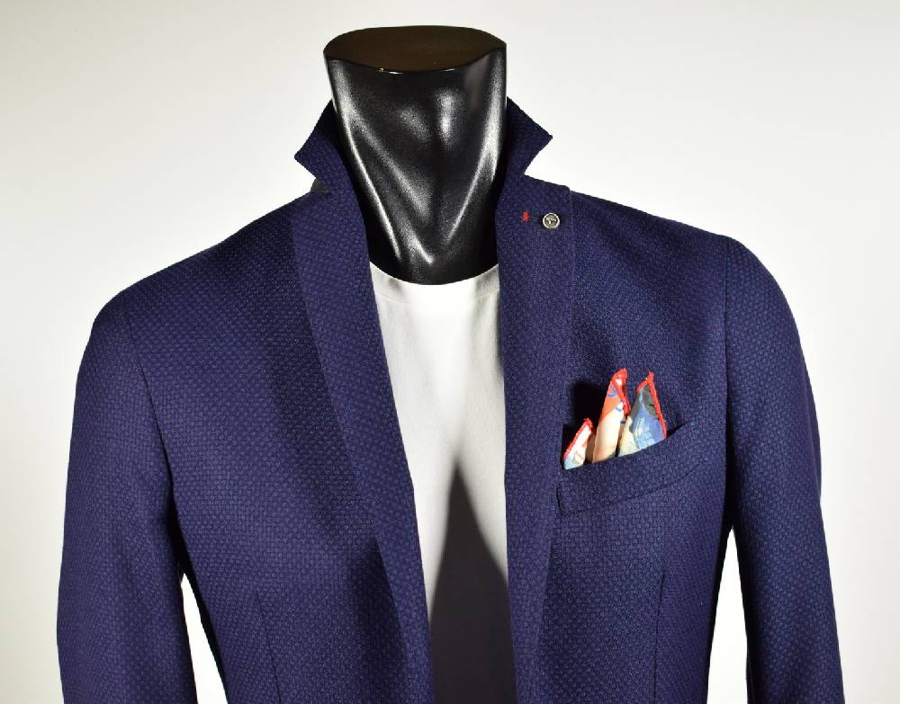 Falko Rosso Giacca slim fit blu sfoderata falko rosso misto viscosa Soddisfazione Garantita