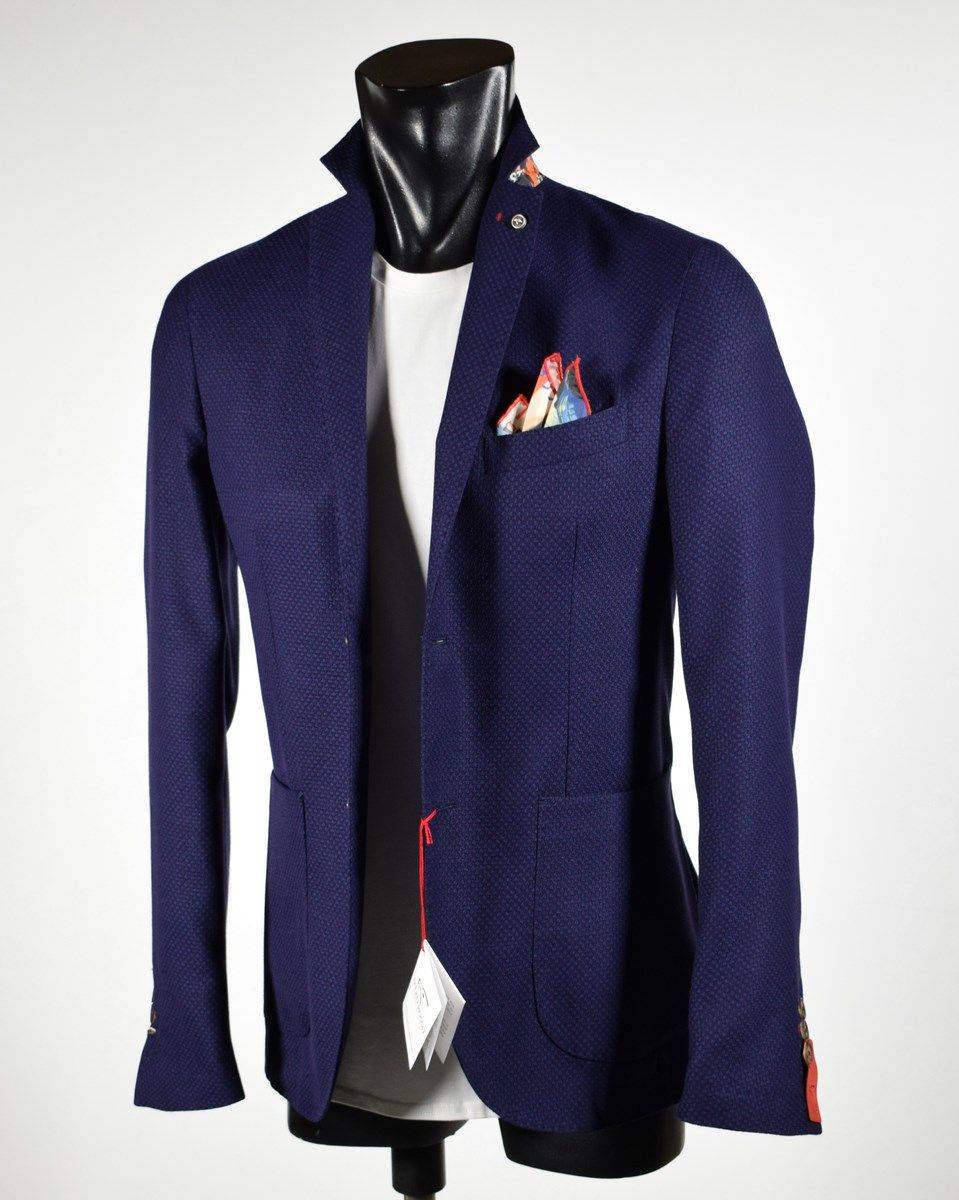 Falko Rosso Giacca slim fit blu sfoderata falko rosso misto viscosa Soddisfazione Garantita