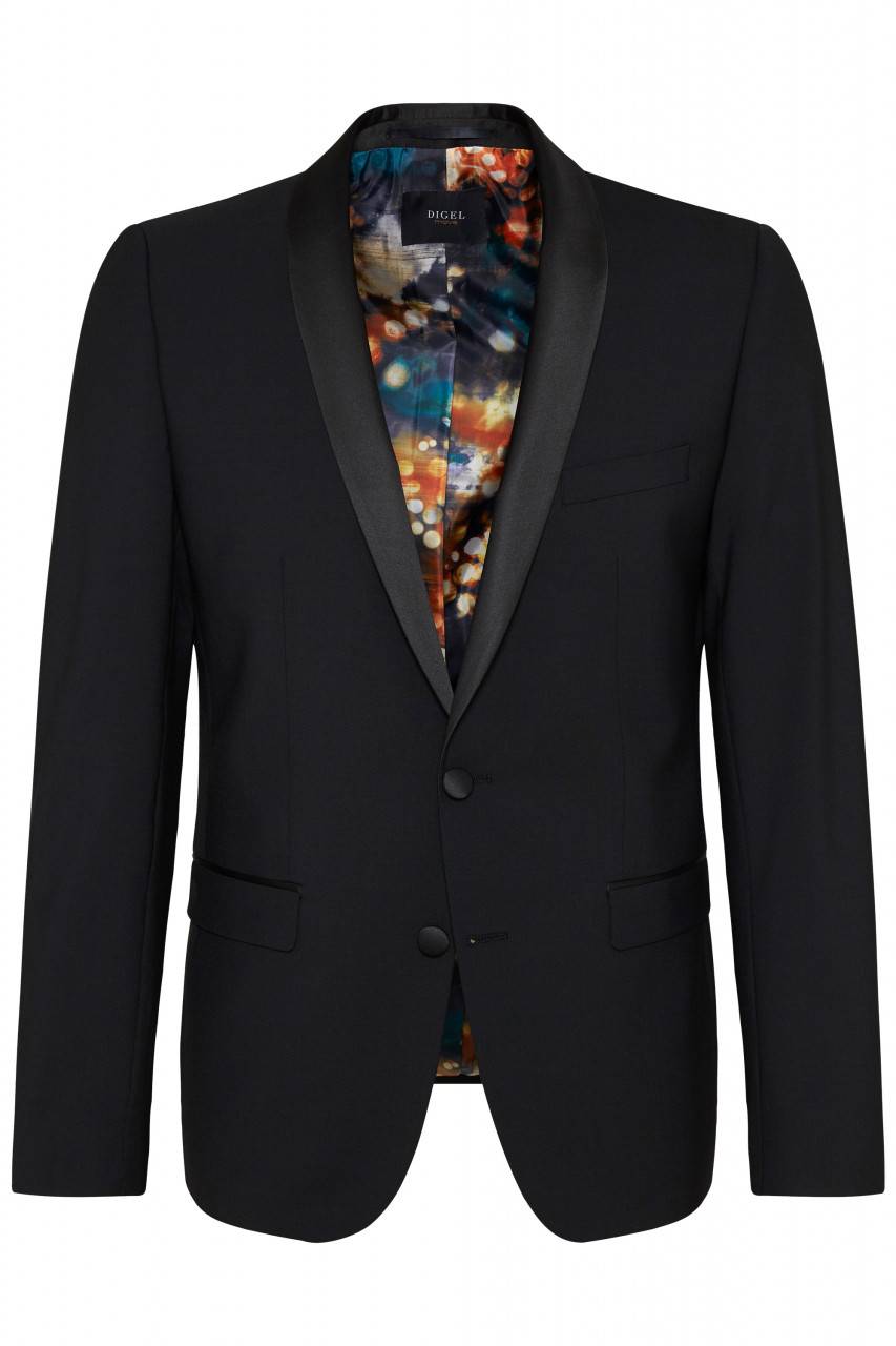 Digel Giacca blazer smoking digel nero slim fit collo a scialle Acquista Ora