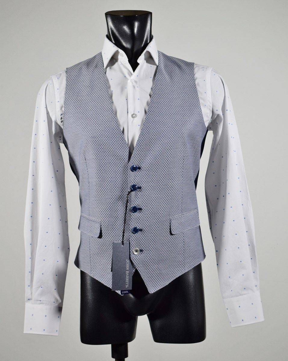 John Barritt Gilet in cotone stretch john barritt micro fantasia blu Shopping Online