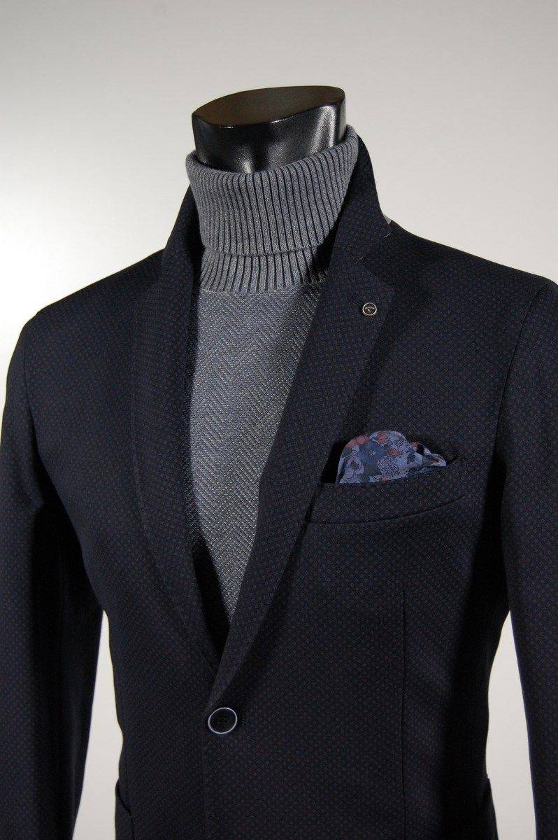 Falko Rosso Giacca blazer sfoderato micro fantasia blu falko rosso Prezzo Ridotto