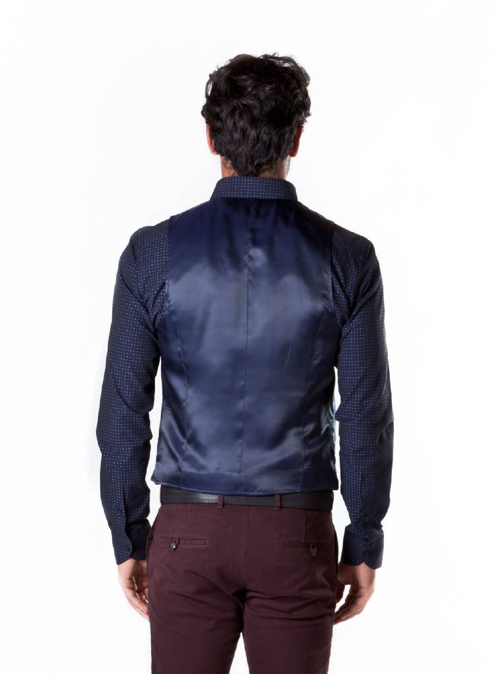 John Barritt Gilet blu a quadri john barritt vestibilità slim Convenienza