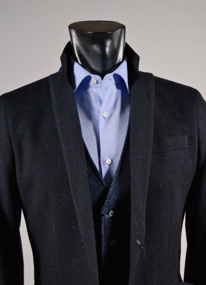 John Barritt Giacca slim fit blu john barritt in lana e seta sfoderata Novità