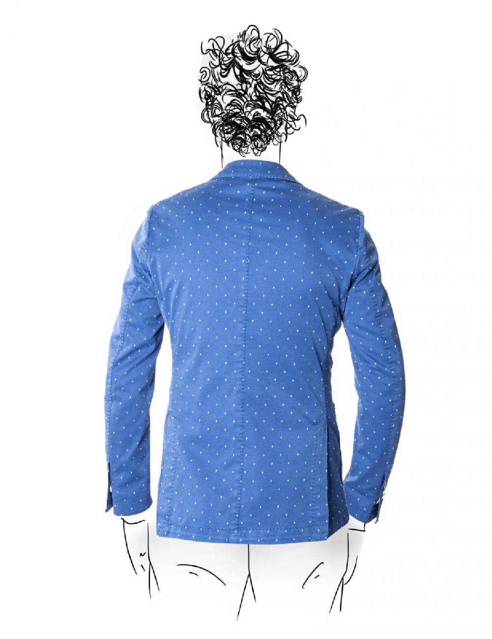 Fradi Giacca slim fit sfoderata fradi in cotone stretch a pois due colori In Vendita