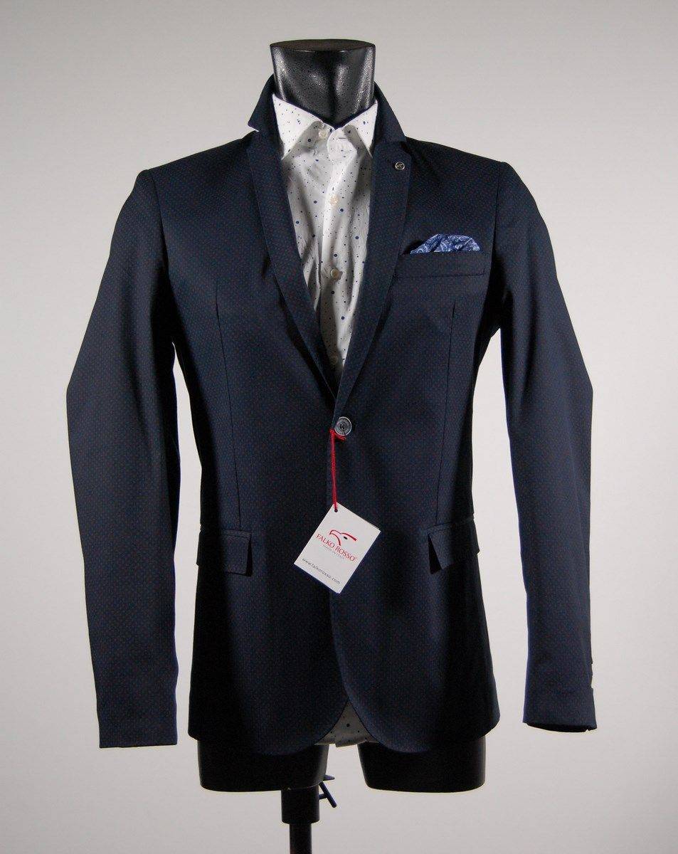 Falko Rosso Giacca in cotone stretch slim fit falko rosso sfoderata micro disegno in tre colori Economico