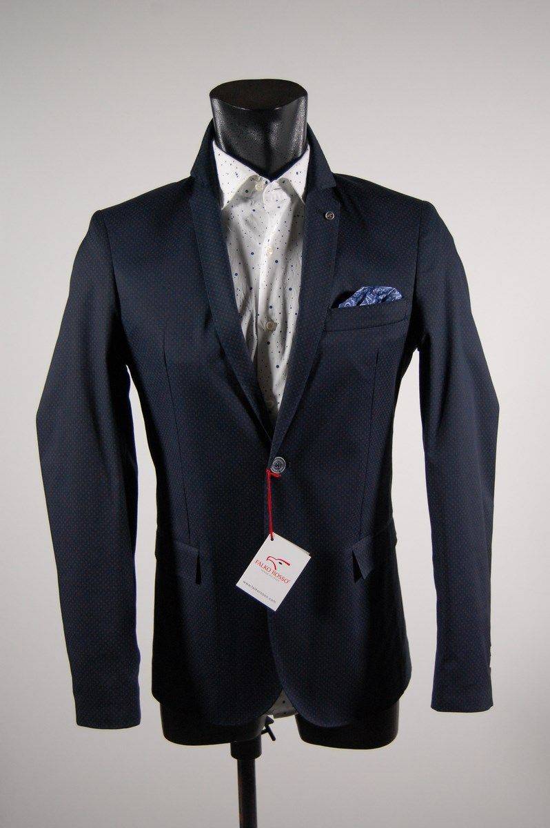 Falko Rosso Giacca in cotone stretch slim fit falko rosso sfoderata micro disegno in tre colori Economico