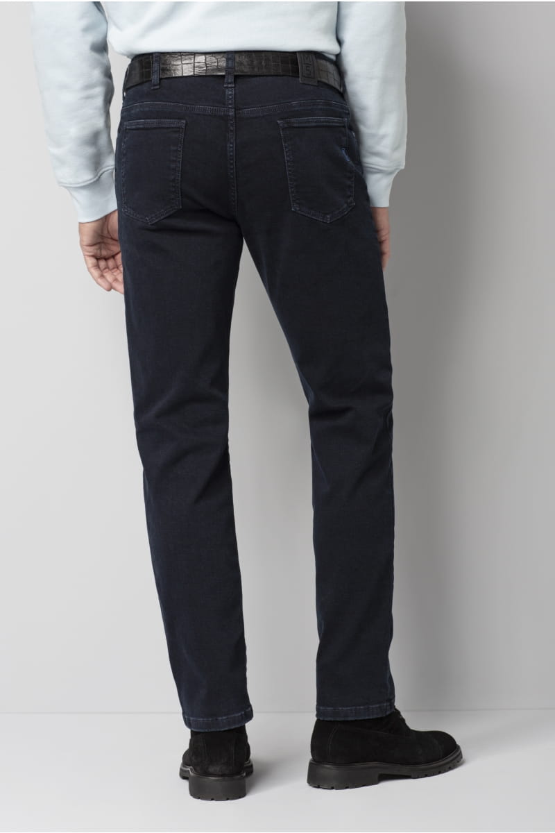 Meyer Jeans blu stone washed regular fit denim stretch bio m5 Saldi