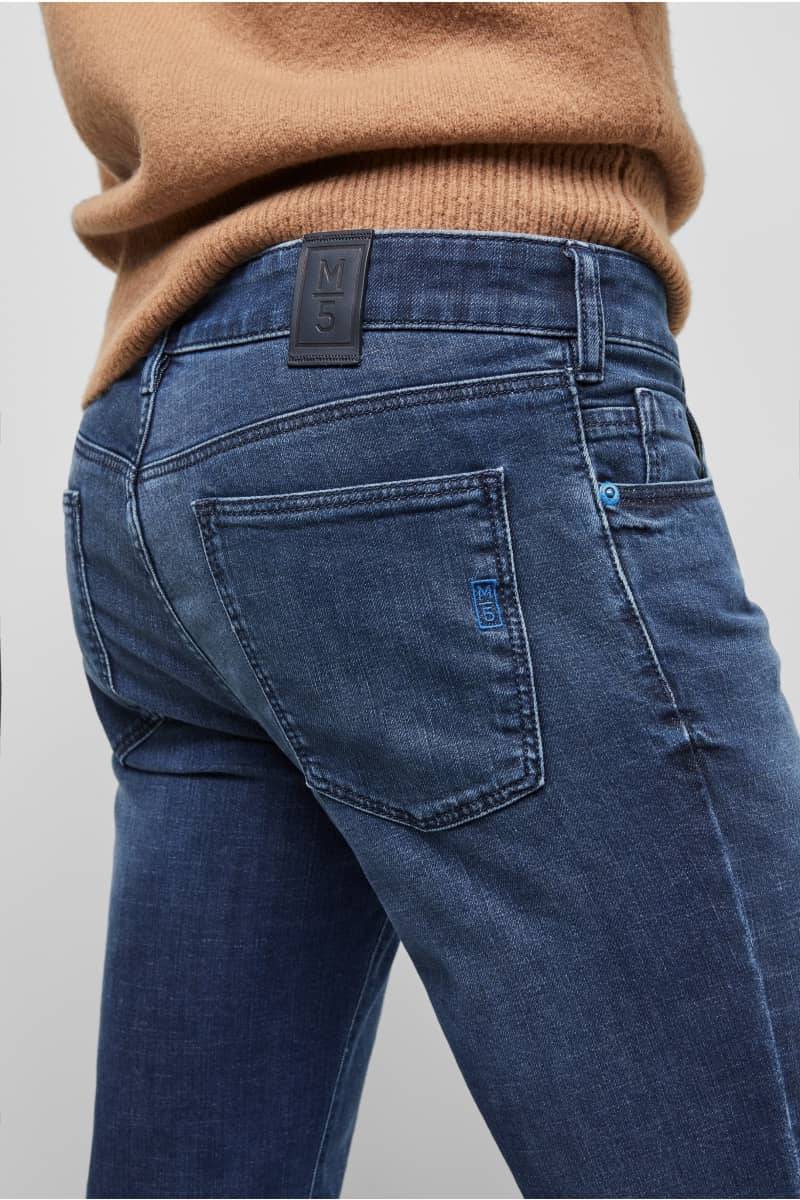 Meyer Jeans slim fit blu scuro stone washed m5 by meyer Vendita Economica