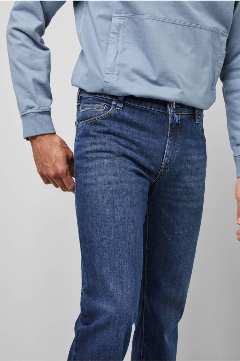 Meyer Jeans blu stone washed denim autentico regular fit m5 by meyer I Più Venduti