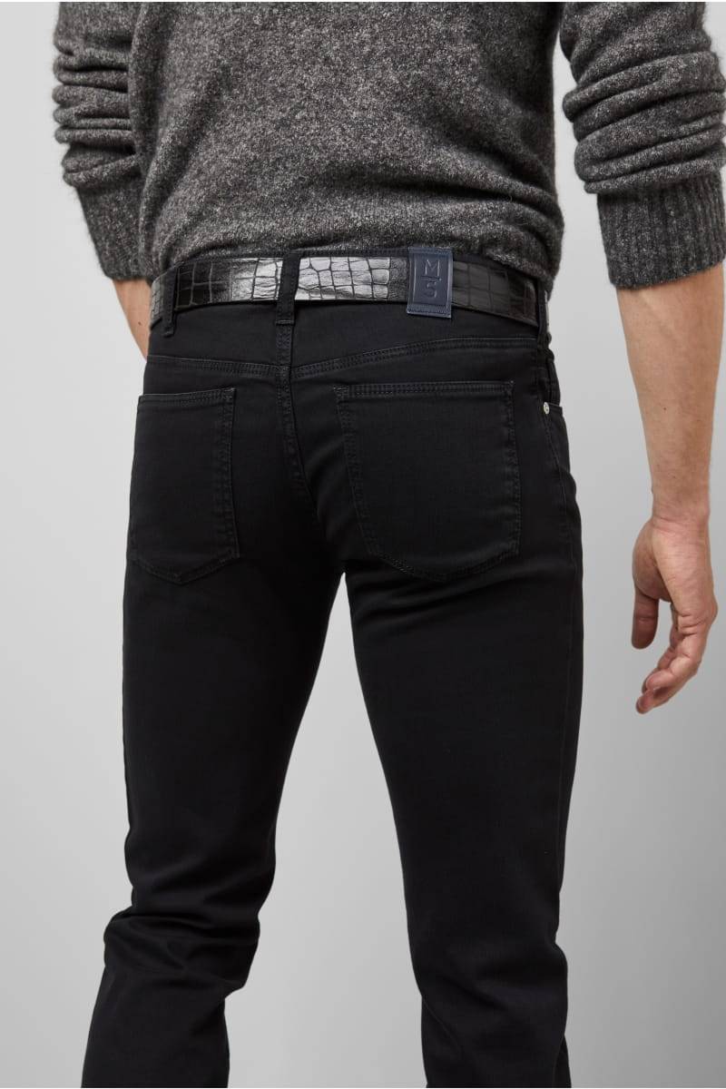 Meyer Jeans slim fit nero denim stretch bio m5 by meyer In Saldo