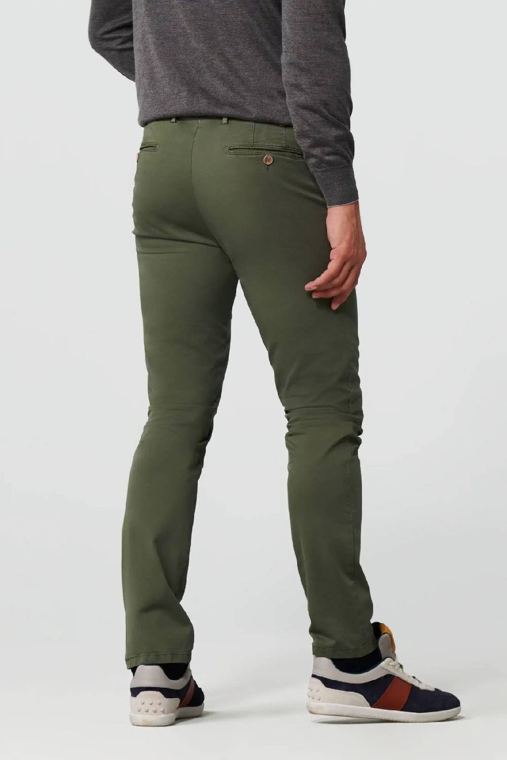 Meyer Pantalone verde oliva meyer cotone bio stretch modern fit Promozione