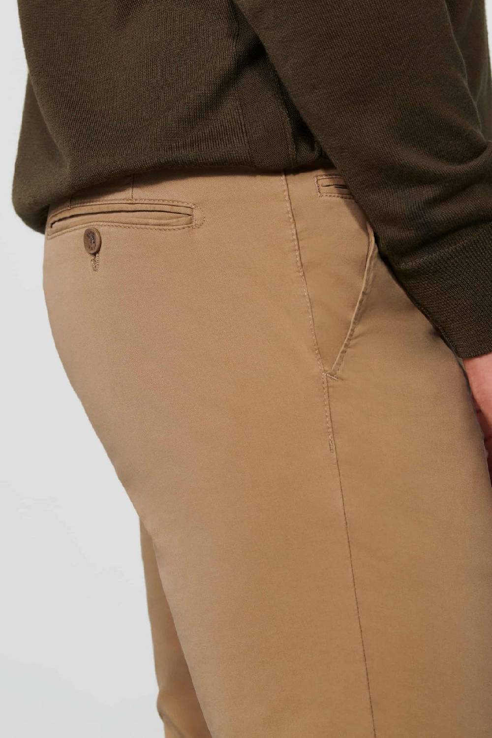 Meyer Pantalone color cammello meyer cotone bio stretch modern fit Soddisfazione Garantita