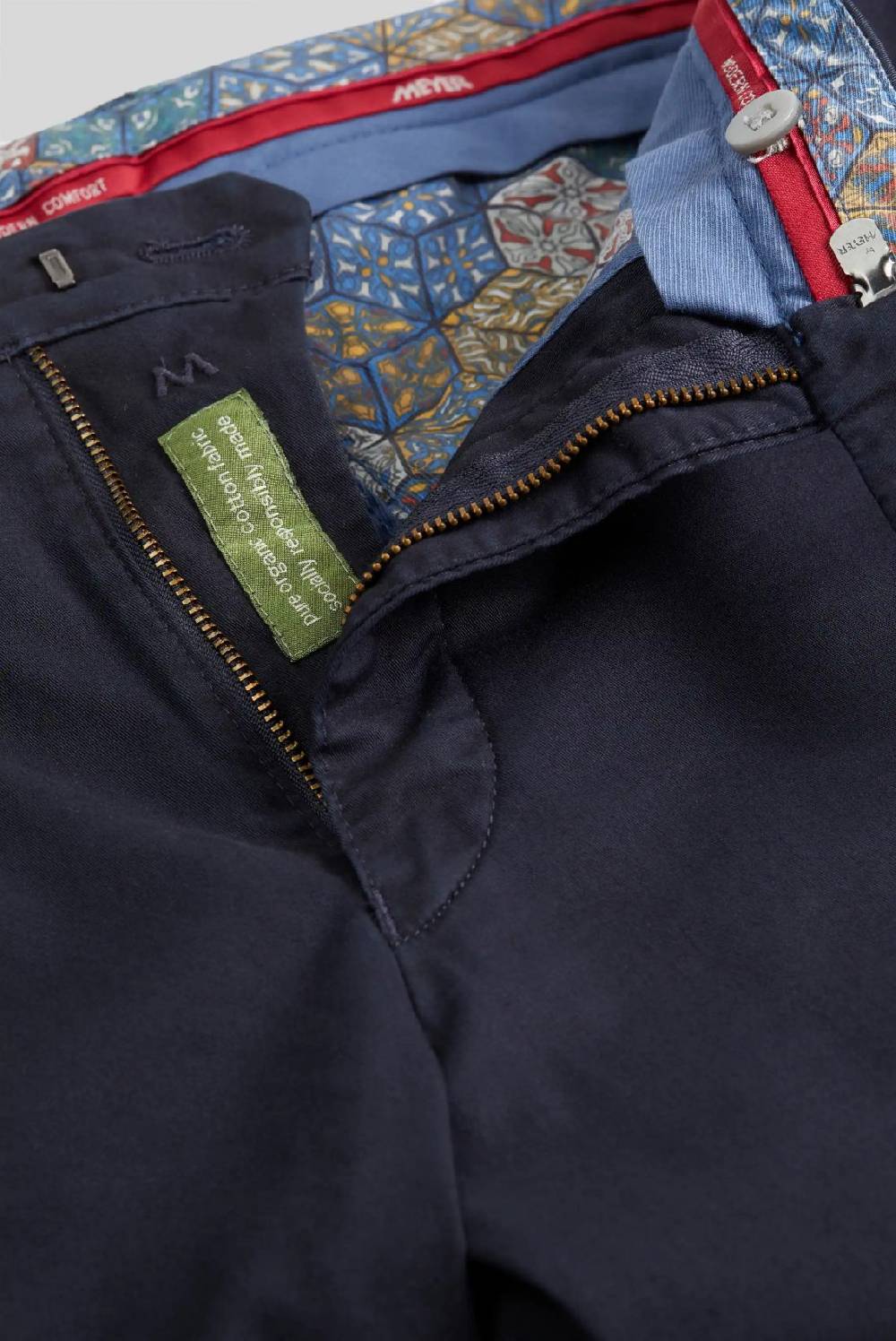 Meyer Pantalone blu meyer cotone bio stretch modern fit Negozi Online