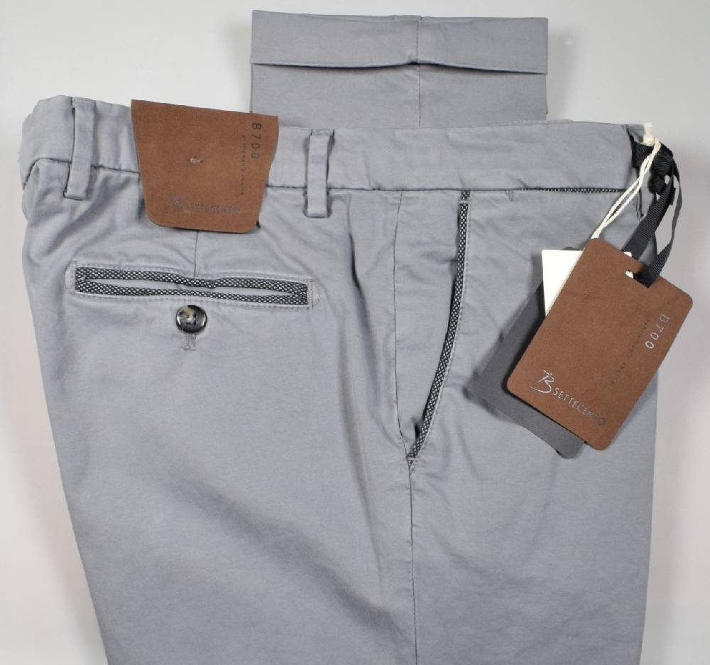 B Settecento Pantalone grigio chiaro bsettecento in cotone raso stretch slim fit Convenienza