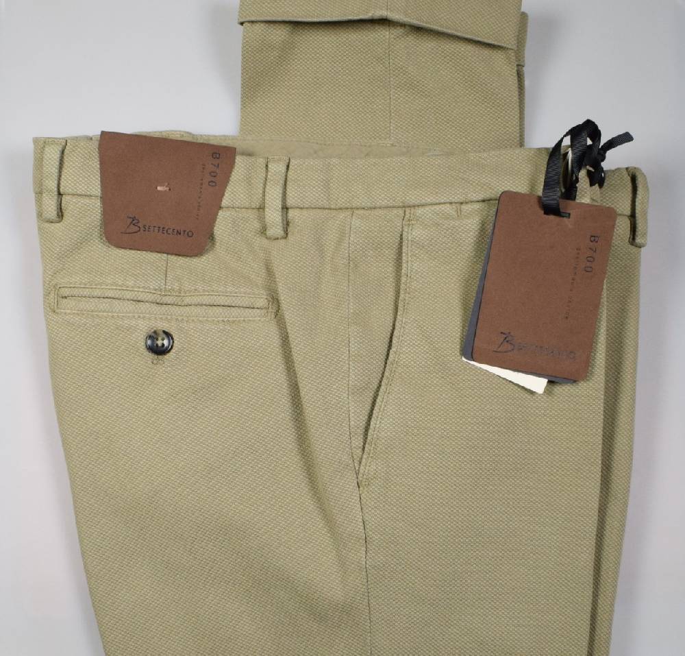 B Settecento Pantalone beige bsettecento in cotone stretch armaturato slim fit Online