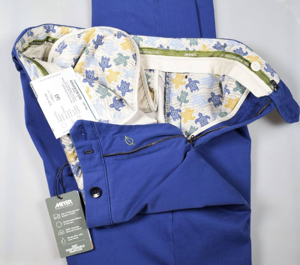 Meyer Pantalone meyer blu marine cotone bio vestibilità perfetta Rilascio limitato