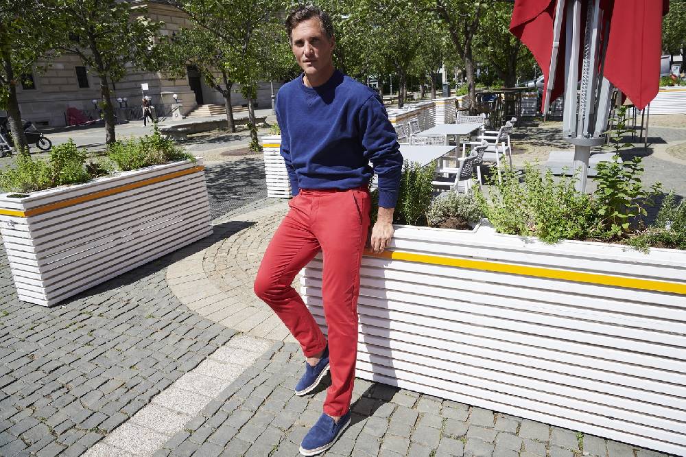 Meyer Pantalone meyer blu marine cotone bio vestibilità perfetta Rilascio limitato