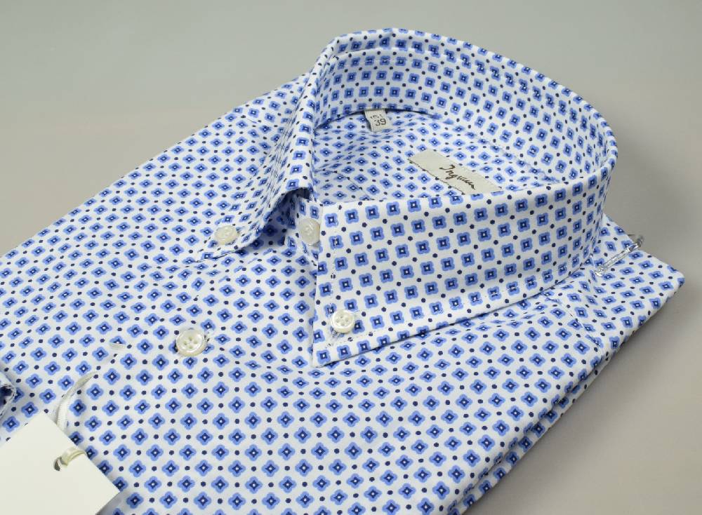 Ingram Camicia ingram button down cotone stampato regular fit Fino al 50% di sconto