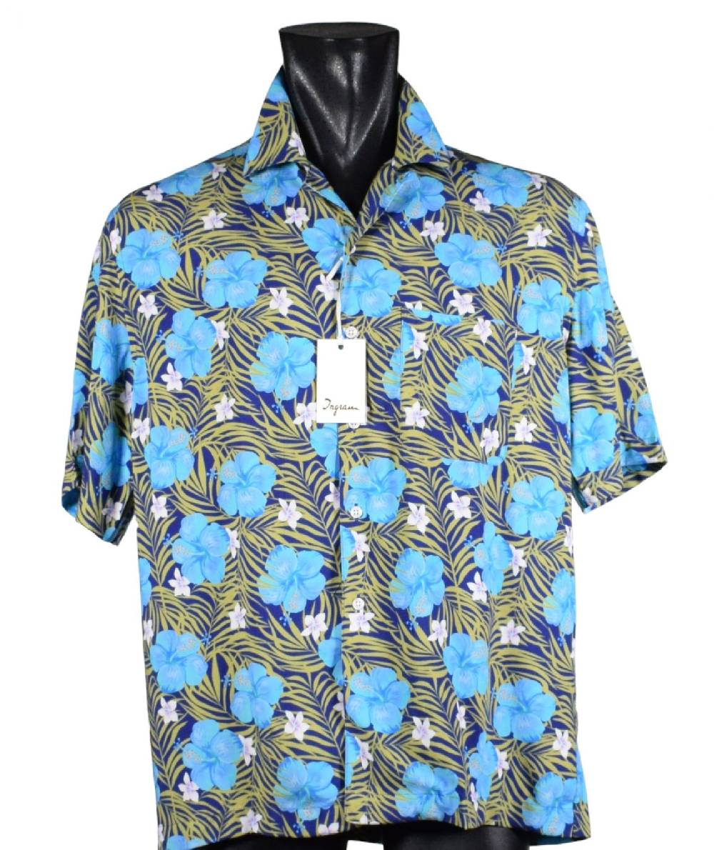 Camicia ingram collo bowling fantasia floreale Sostegno trimestrale