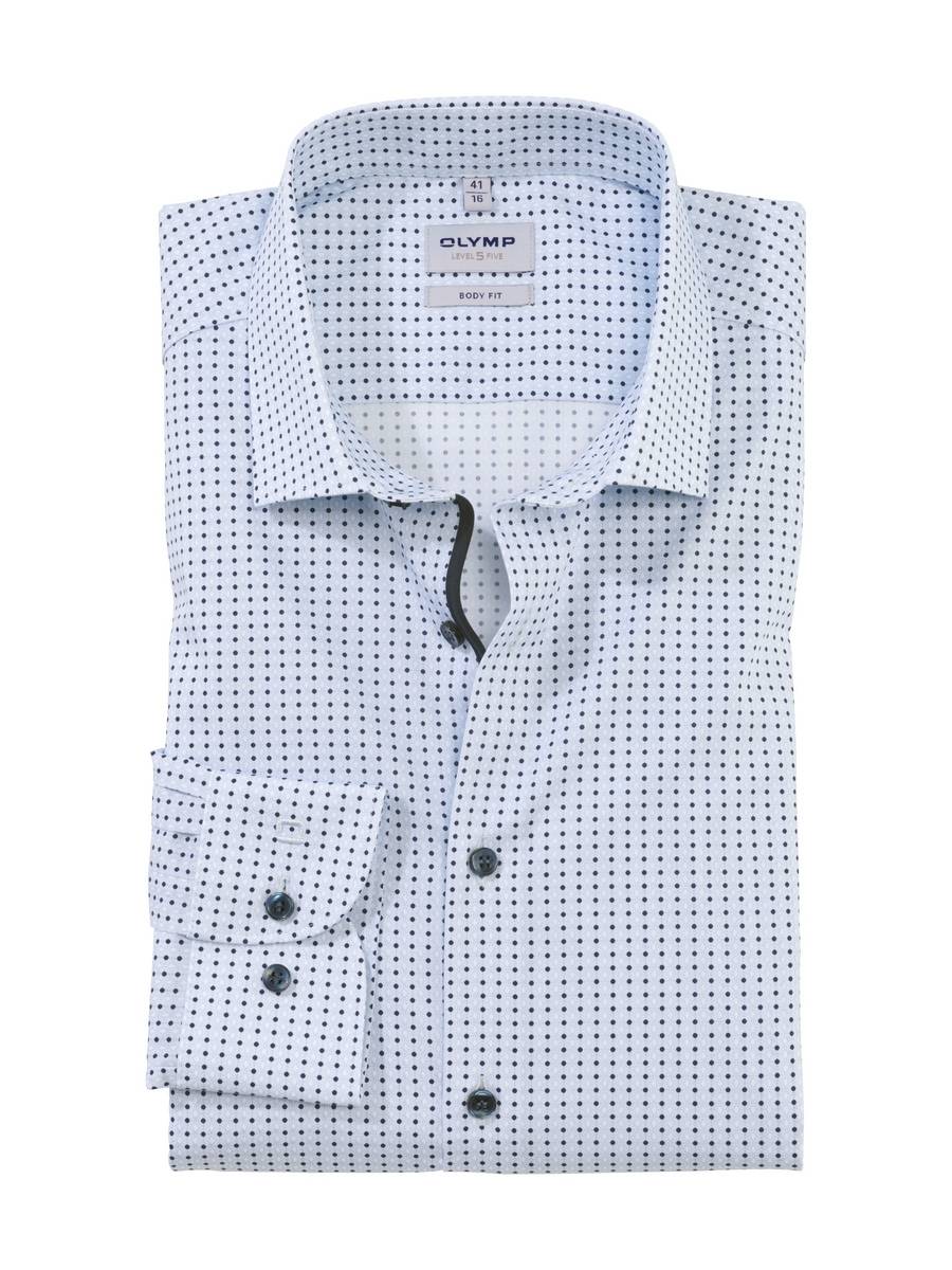 Olymp Camicia azzurra olymp slim fit cotone stretch stampato Discount Store per i nuovi prodotti