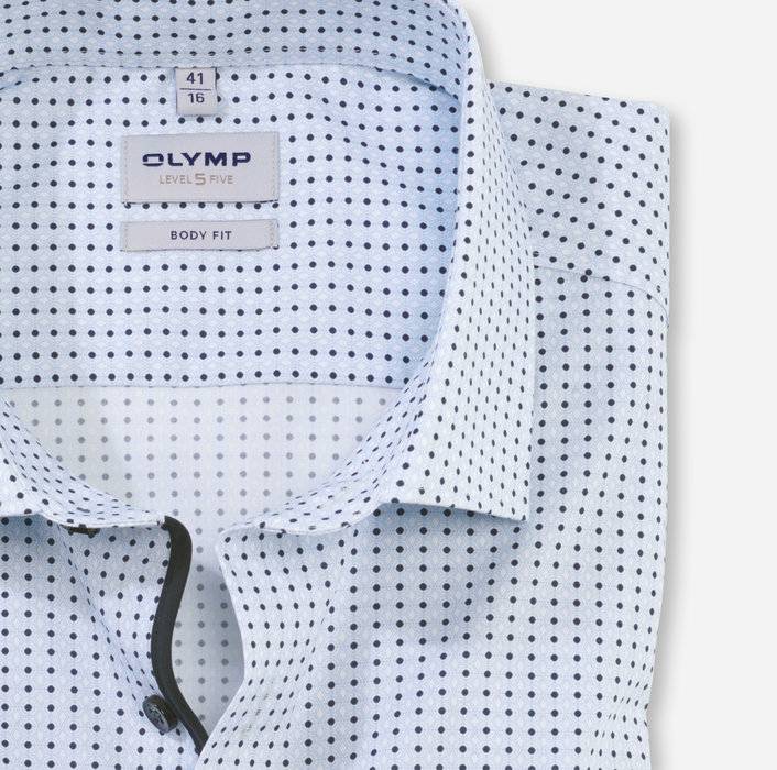 Olymp Camicia azzurra olymp slim fit cotone stretch stampato Discount Store per i nuovi prodotti