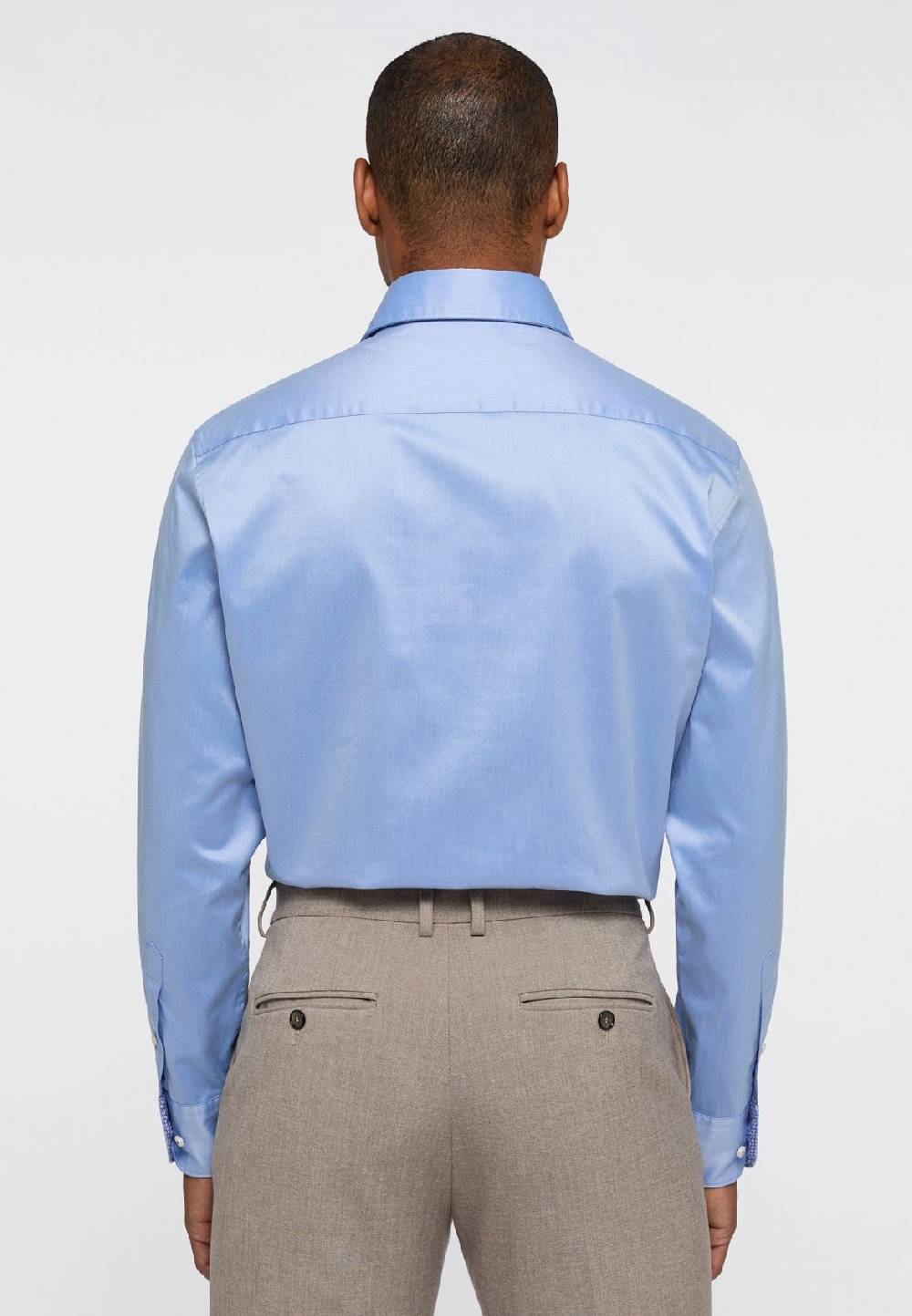 Eterna Camicia celeste eterna cotone twill ritorto modern fit interno in contrasto Duty-free
