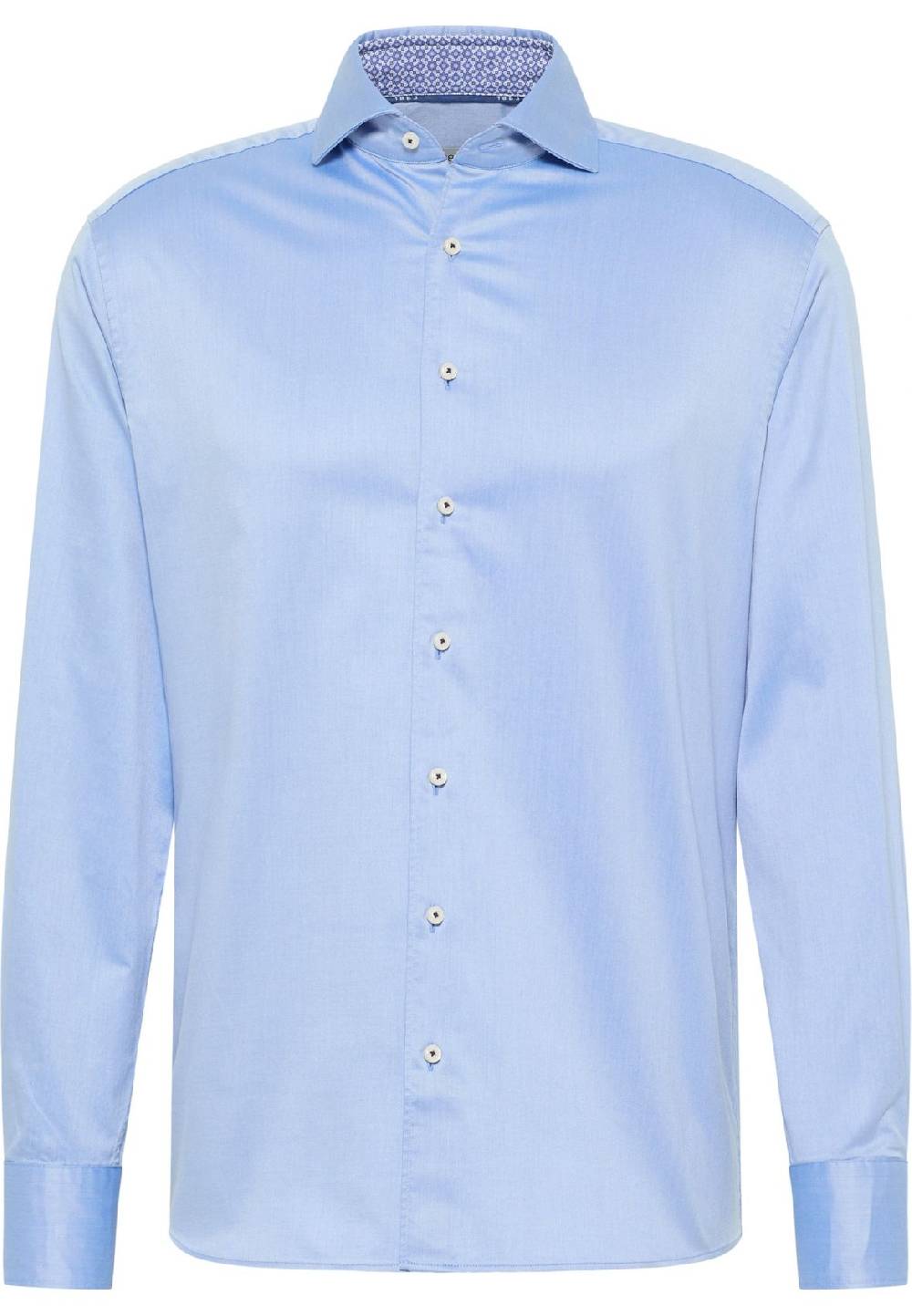 Eterna Camicia celeste eterna cotone twill ritorto modern fit interno in contrasto Duty-free