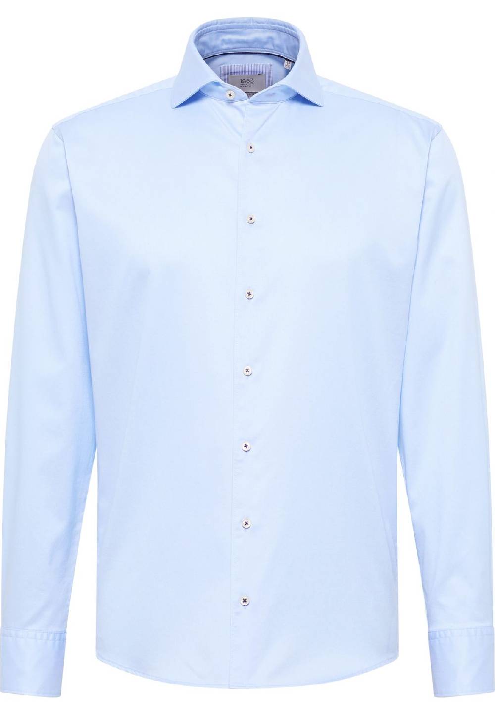 Eterna Camicia celeste eterna cotone twill ritorto modern fit Italy