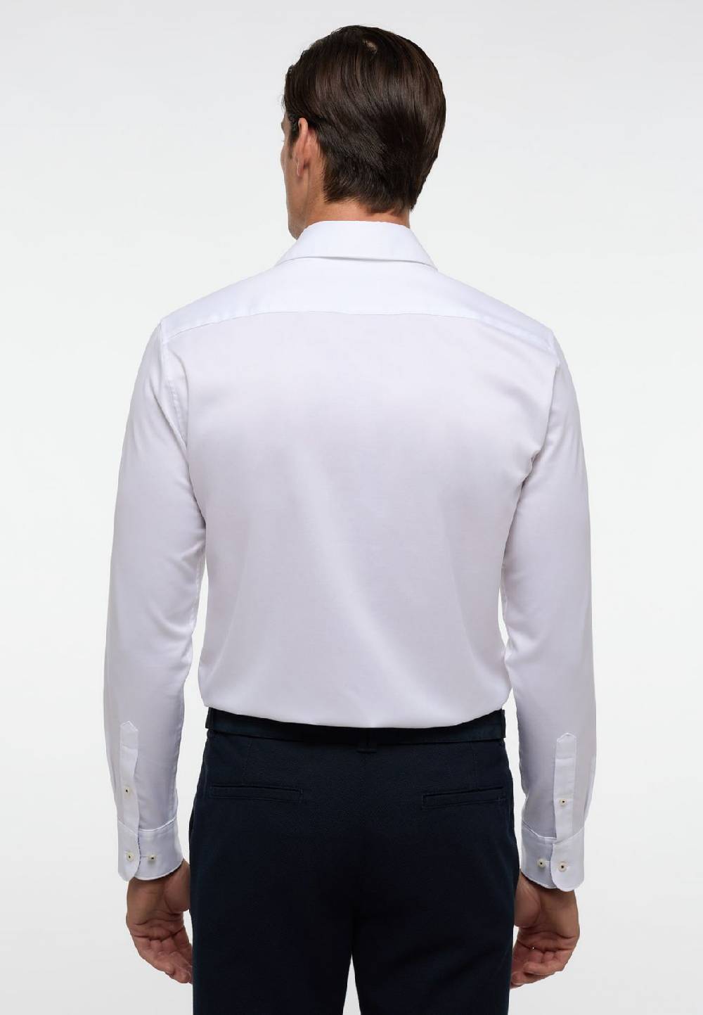 Eterna Camicia bianca eterna slim fit cotone twill interno in contrasto Nuovo