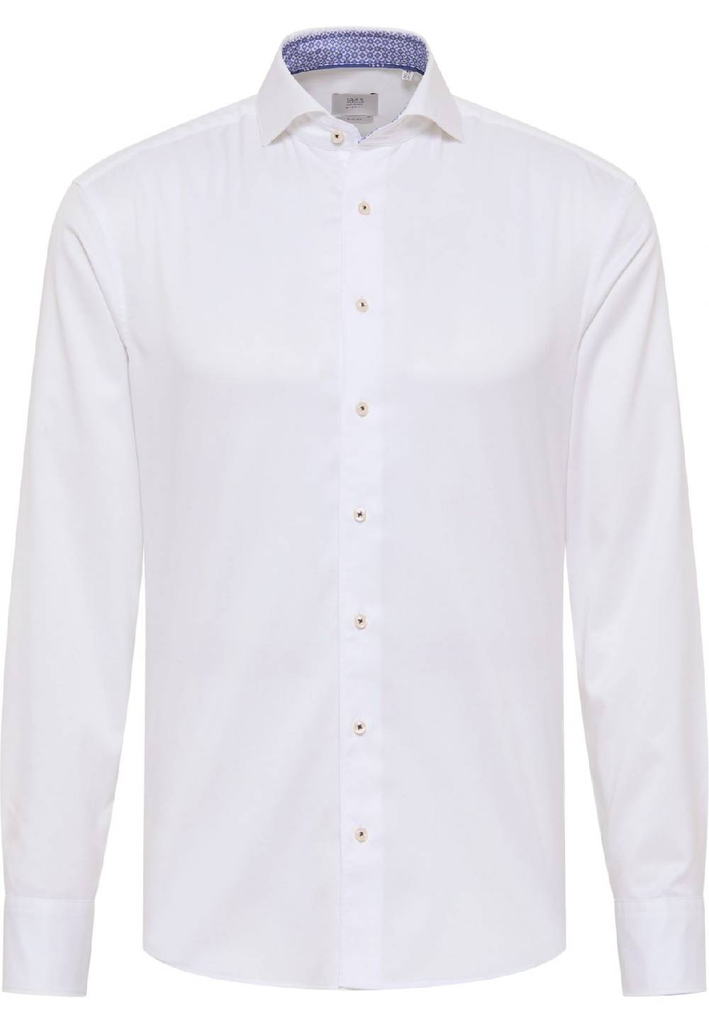 Eterna Camicia bianca eterna slim fit cotone twill interno in contrasto Nuovo