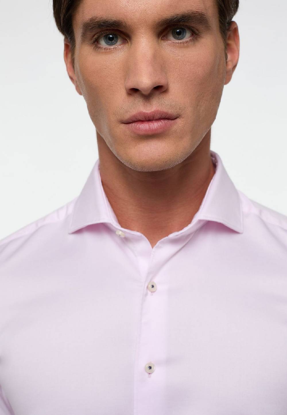 Eterna Camicia eterna slim fit rosa chiaro in cotone twill ritorto Qualità