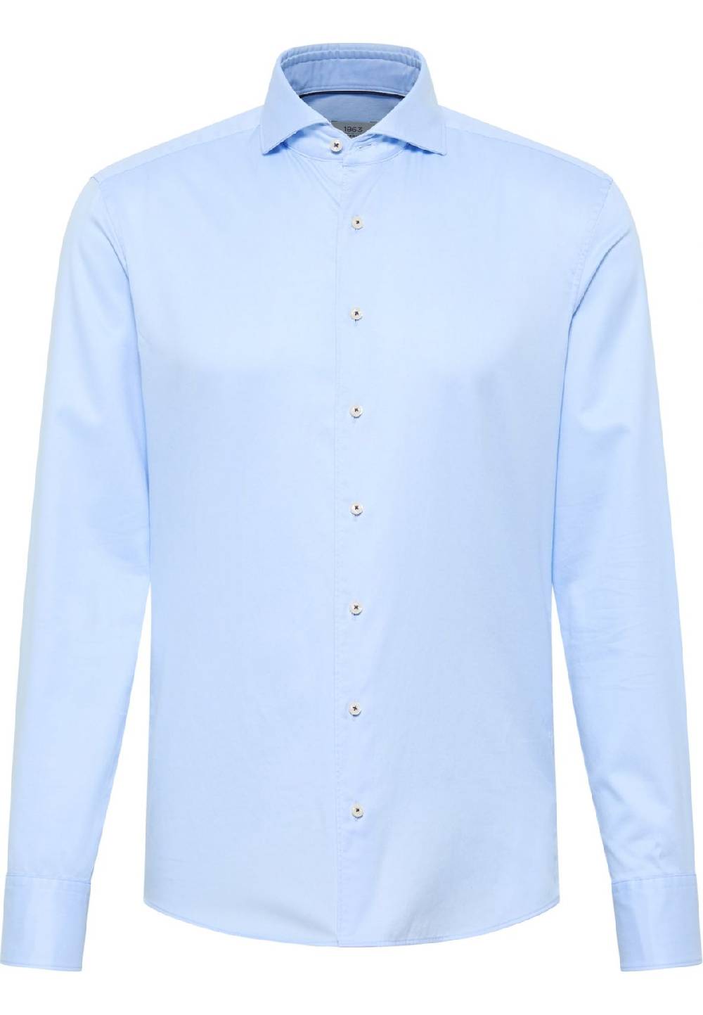 Eterna Camicia eterna slim fit celeste in cotone twill ritorto Promozione