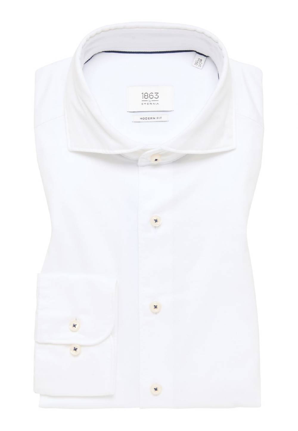Eterna Camicia eterna slim fit bianca in cotone twill ritorto