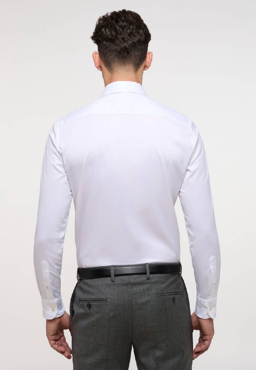 Eterna Camicia eterna slim fit bianca in cotone twill ritorto Spedizione Gratuita