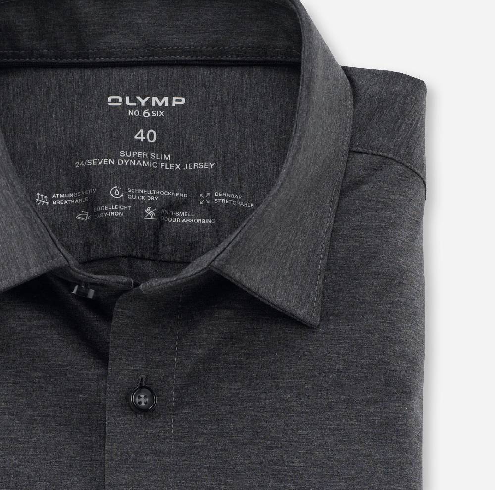 Olymp Camicia olymp grigio antracite in jersey super slim fit Pezzi Unici