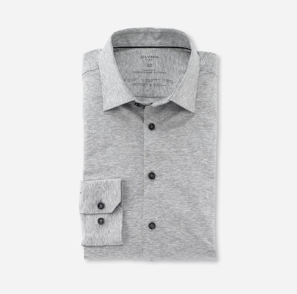 Olymp Camicia olymp grigio chiaro in jersey super slim fit Soddisfazione Garantita