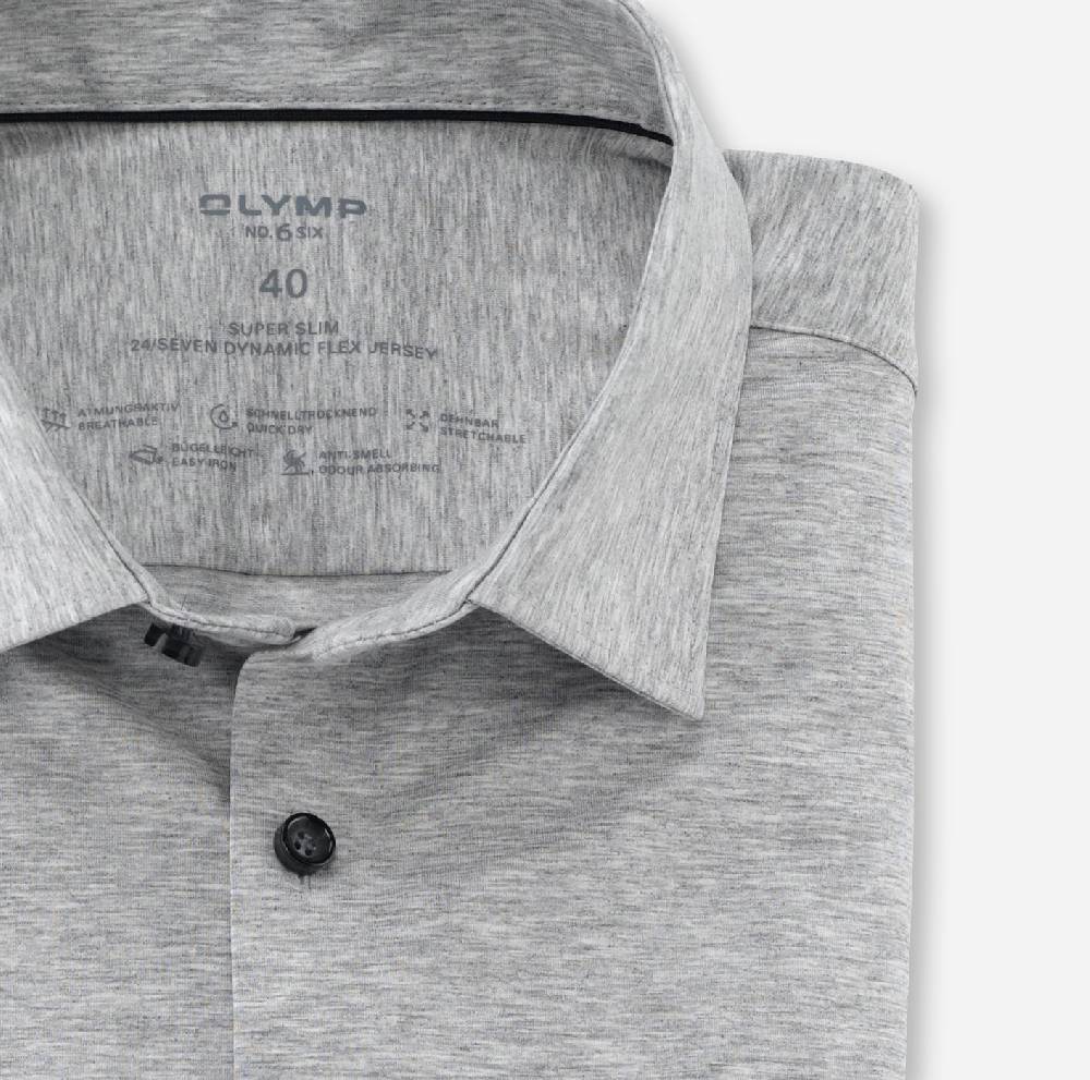 Olymp Camicia olymp grigio chiaro in jersey super slim fit Soddisfazione Garantita
