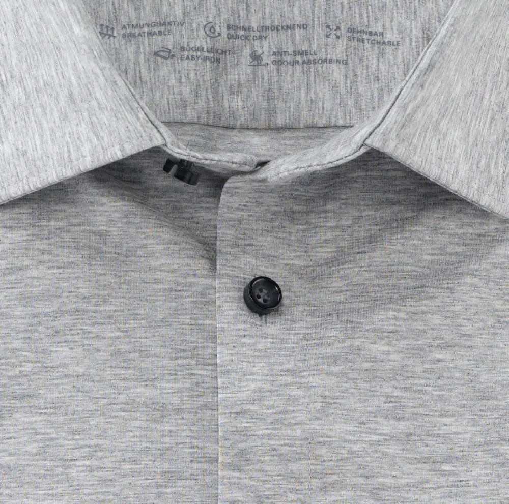 Olymp Camicia olymp grigio chiaro in jersey super slim fit Soddisfazione Garantita