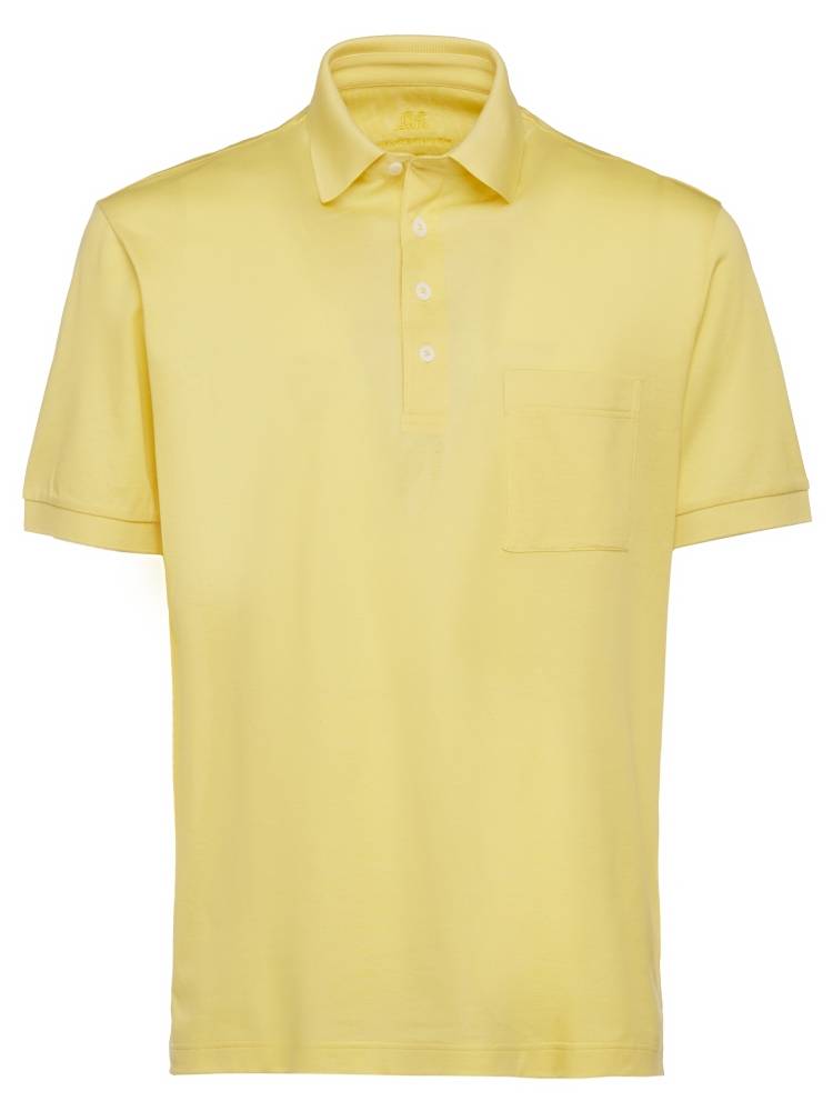 Montechiaro Polo manica corte montechiaro in filo di scozia con taschino Acquista Ora