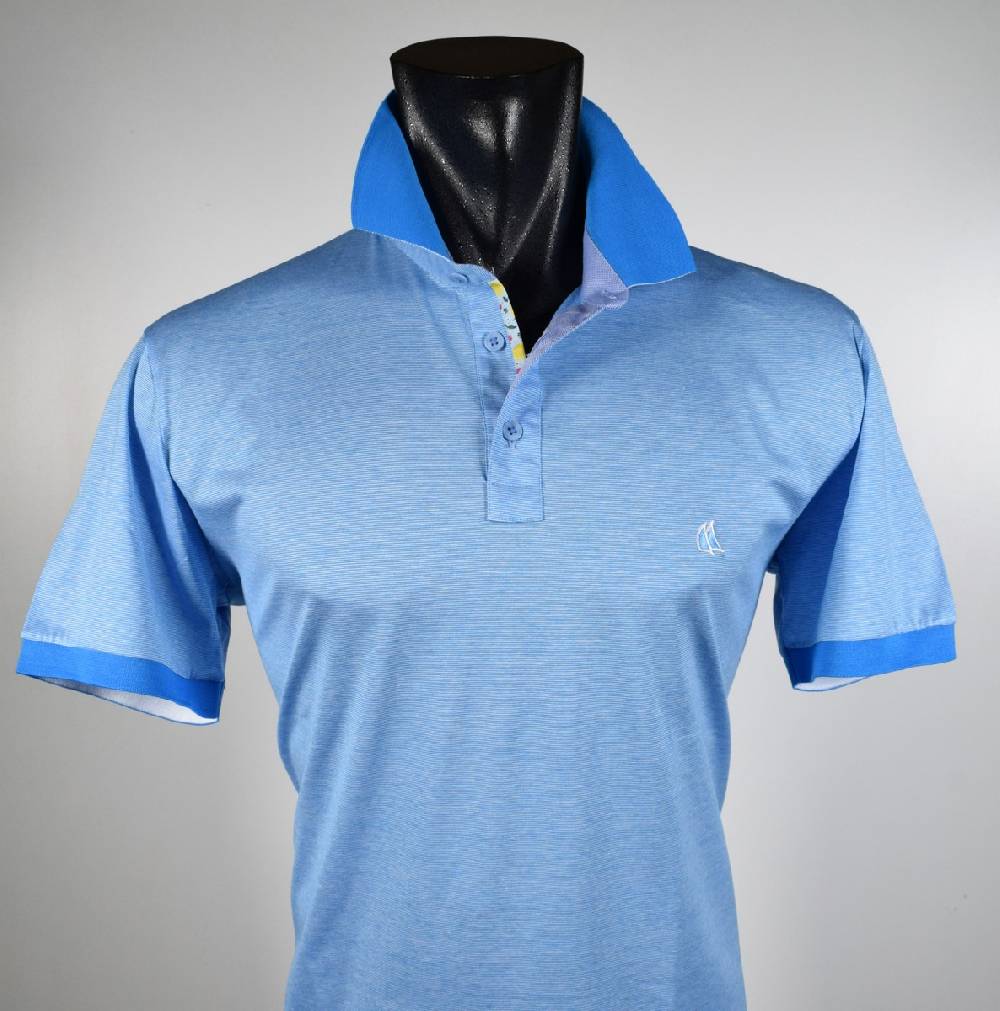 Vela Blu Polo vela blu turchese in filo di scozia modern fit