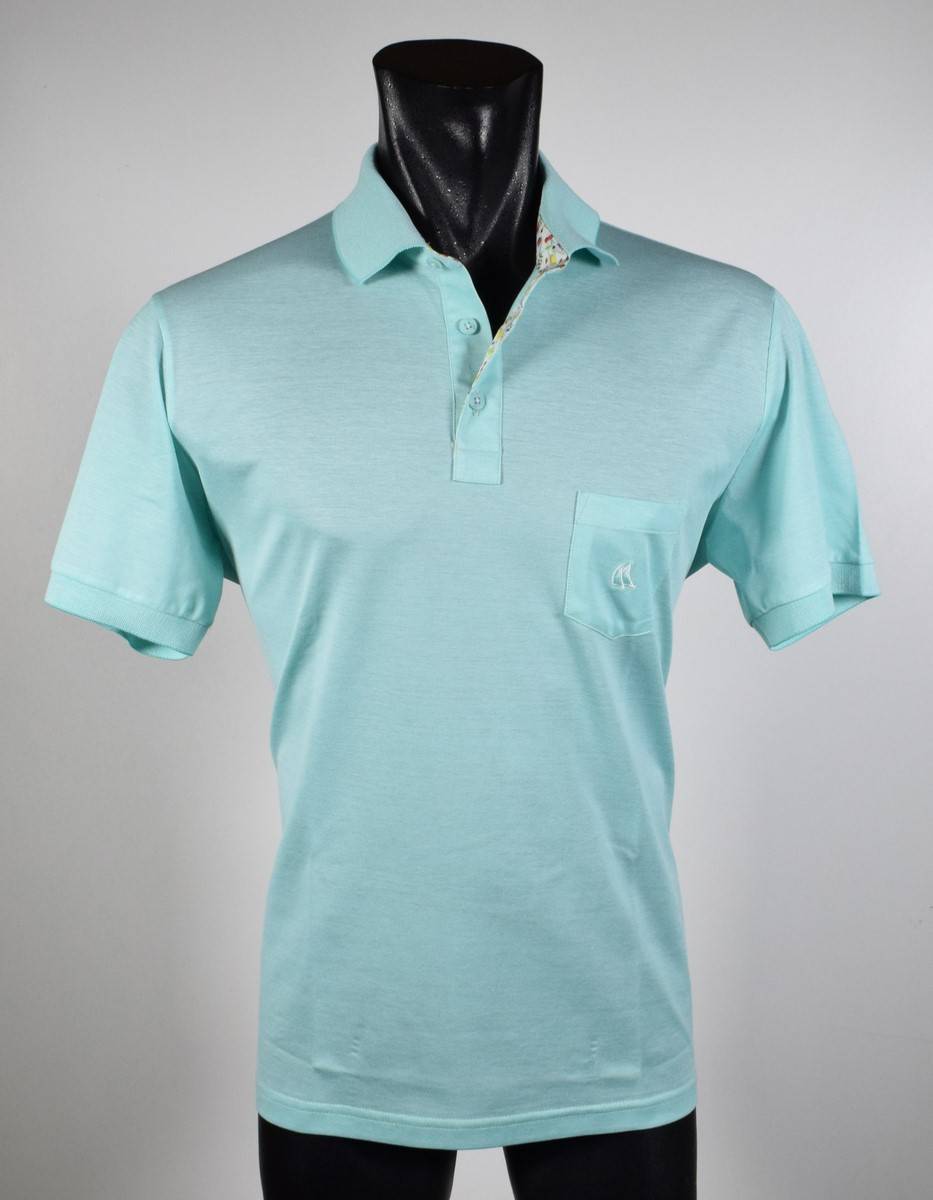 Vela Blu Polo verde acqua velablu in filo di scozia modern fit Shopping Online