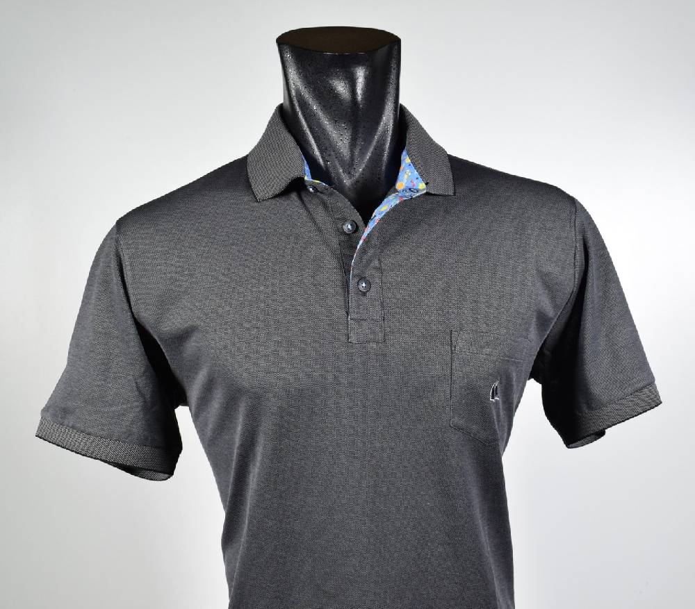 Vela Blu Polo nera velablu in filo di scozia modern fit Affare Del Giorno