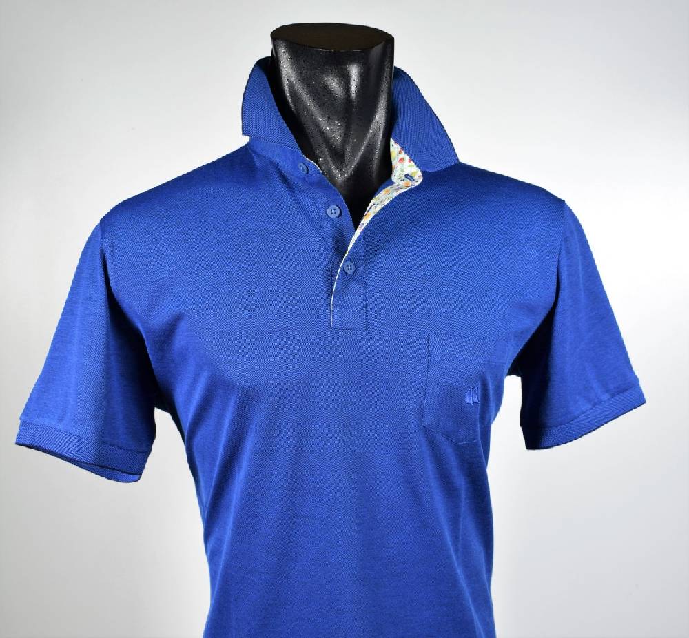 Vela Blu Polo azzurra velablu in filo di scozia modern fit Sottocosto