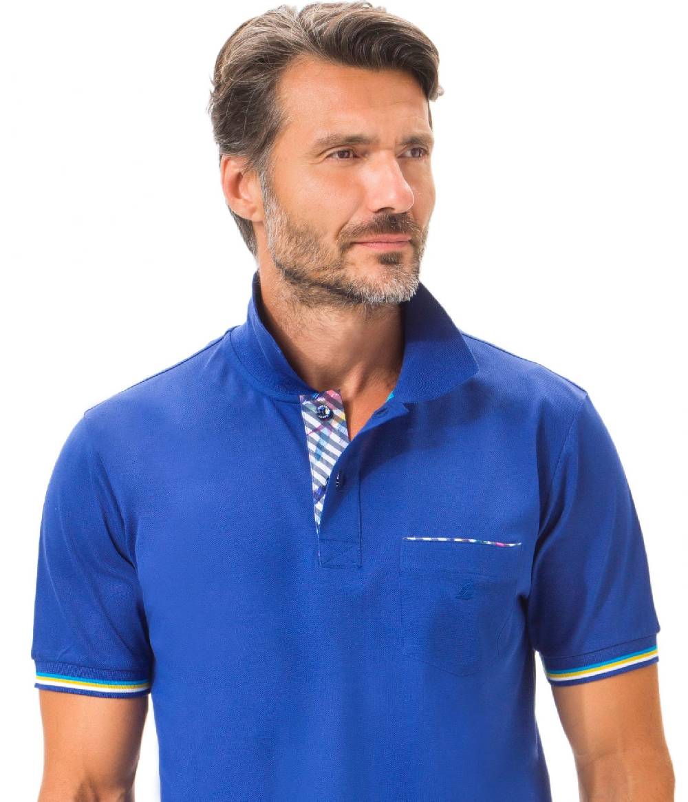 Green Coast Polo green coast blu scuro con taschino in filo di scozia Convenienza