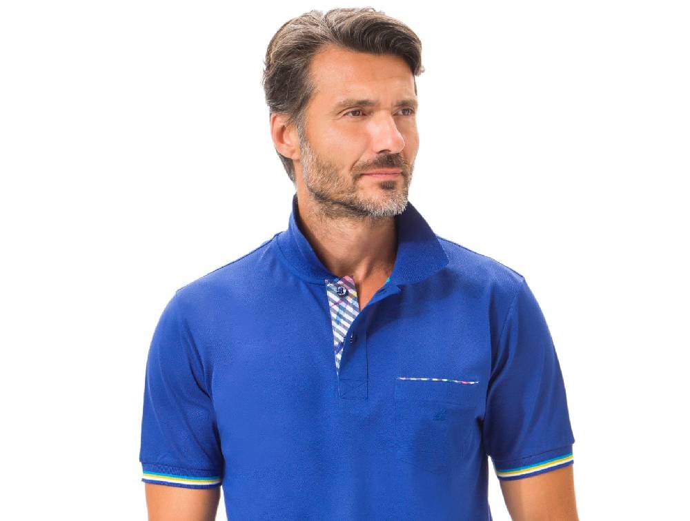 Green Coast Polo green coast blu scuro con taschino in filo di scozia Convenienza