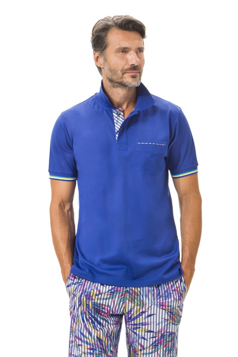 Green Coast Polo green coast blu marine con taschino in filo di scozia Novità