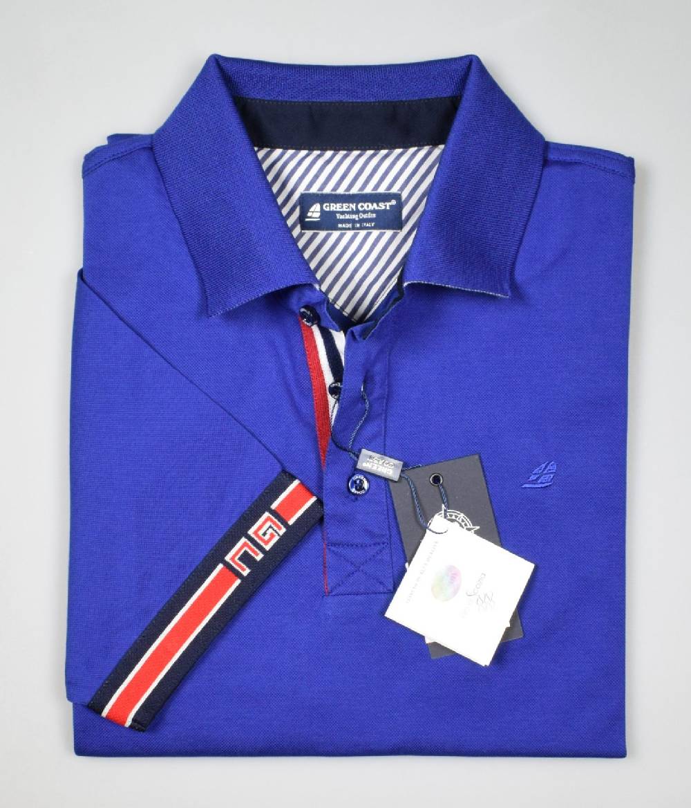 Green Coast Polo green coast blu marine in filo di scozia Presa