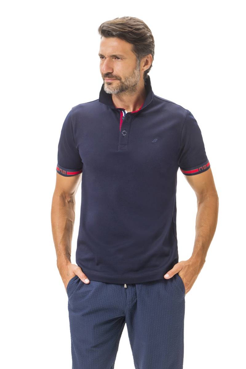 Green Coast Polo green coast blu marine in filo di scozia Presa